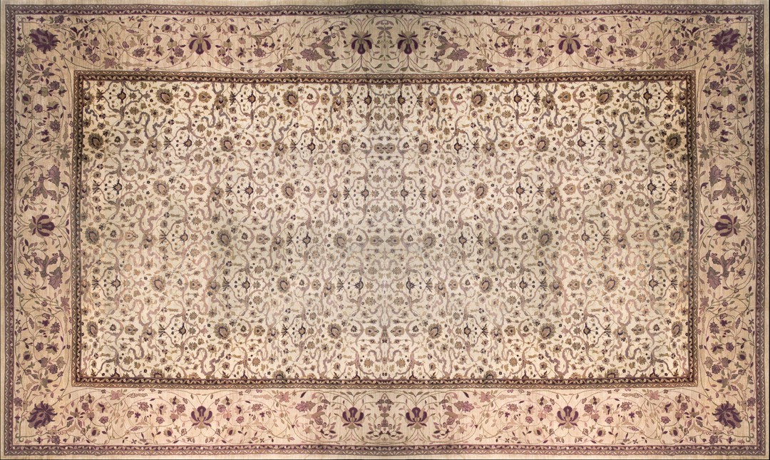 Antique oversized amritsar indian knotted rug