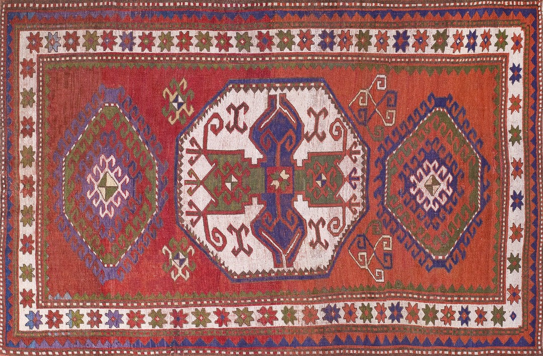 Classic tribal geometric antique caucasian lori pambak rug