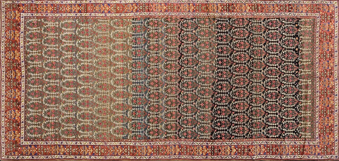 Antique n. W. Persian hallway runner wool gray rug