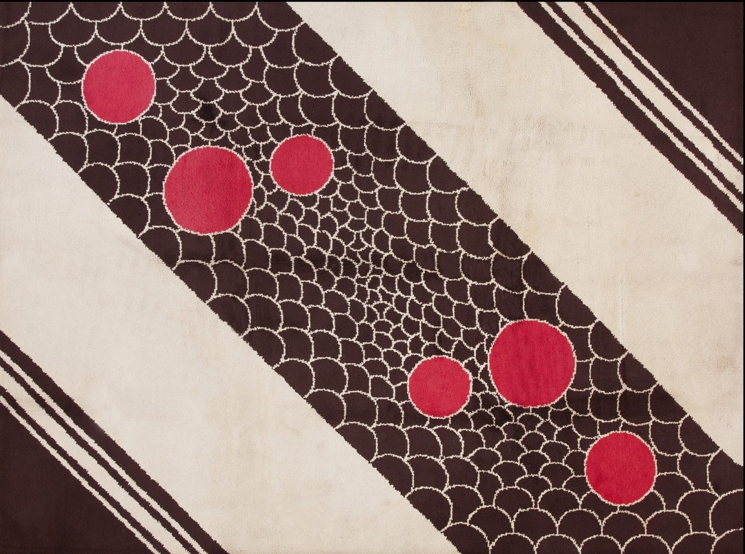 Rare antique classic european art deco design english room size carpet