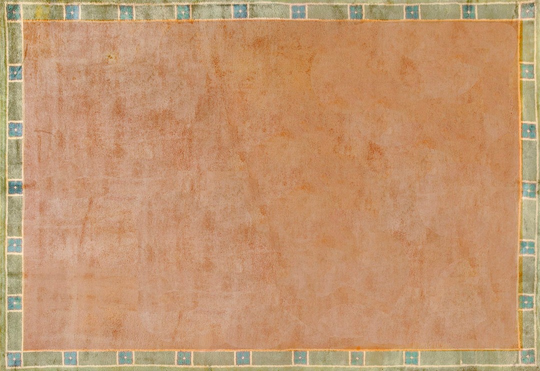 Open solid pink rose color field austrian art nouveau werkstätte viennese carpet