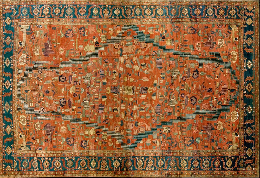 Rustic antique late 19th century tribal oversized persian bakshaish carpet