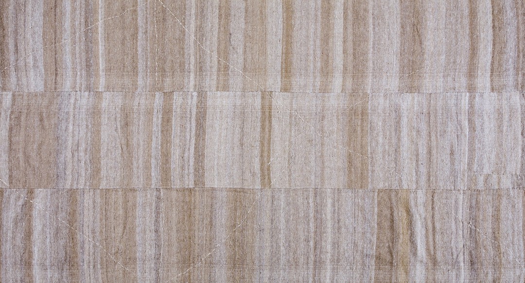 Light earthy stripped pattern early 20th century northwest persian flat weave kilim rug