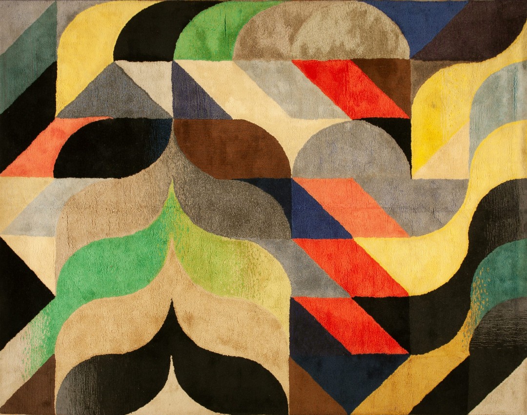 Vintage mid century modern english art modern tufted ron nixon pop art carpet