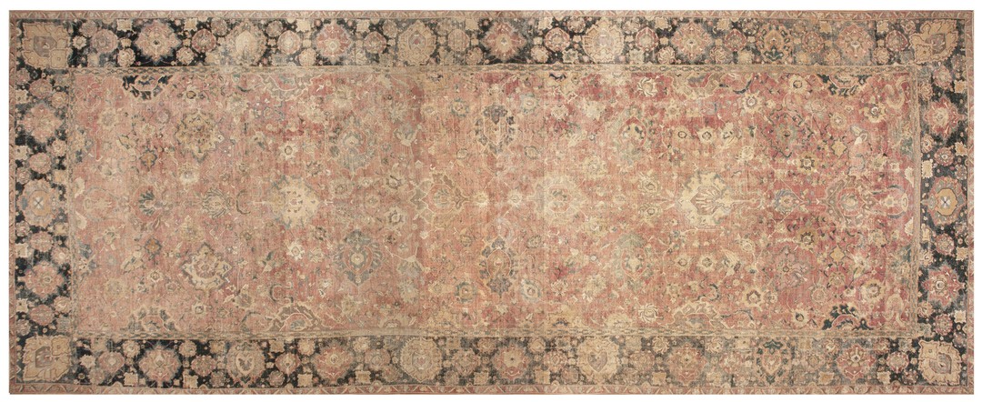 Antique oversized esfahan persian knotted rug