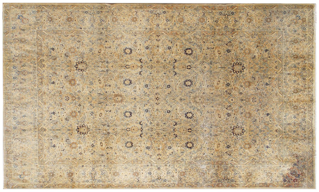 Light color fine weave antique floral persian room size kerman rug