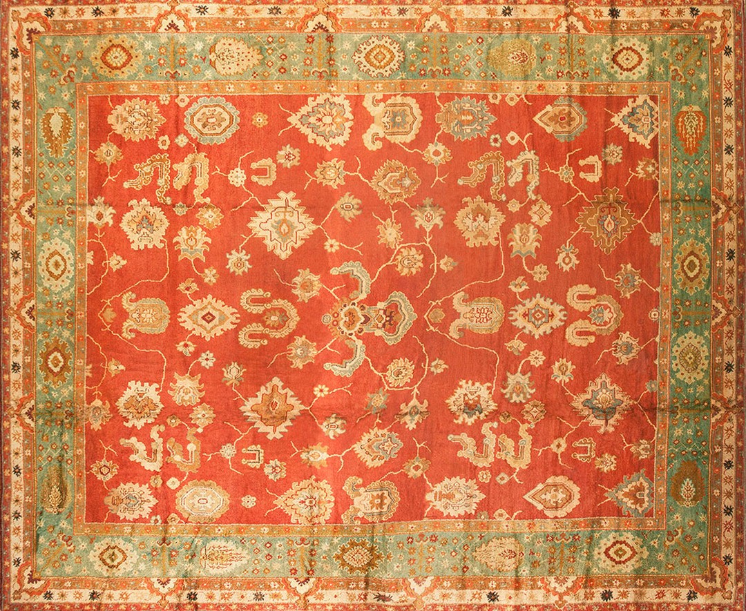 Antique large donegal - arts & crafts ireland knotted rug
