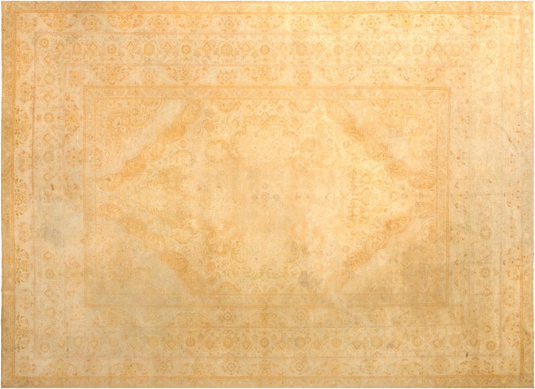 Light warm washed out color antique indian room size amritsar rug