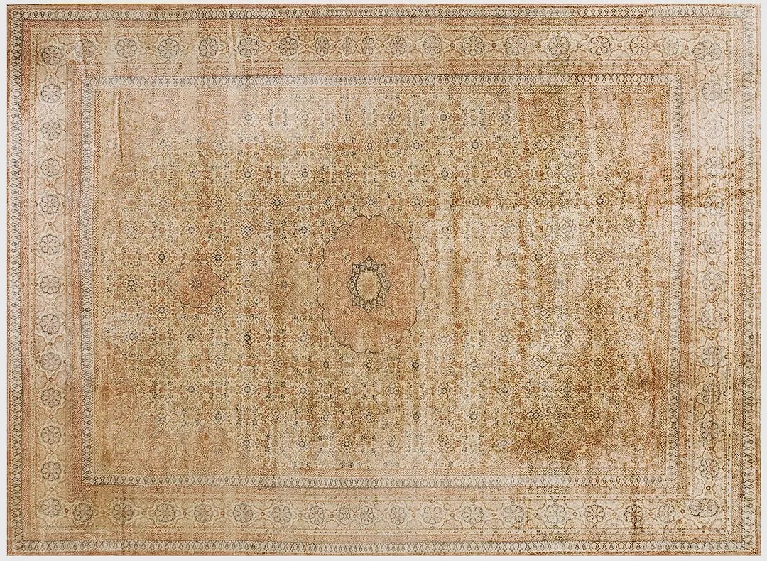 Fine decorative light color antique large room size turkish sivas rug