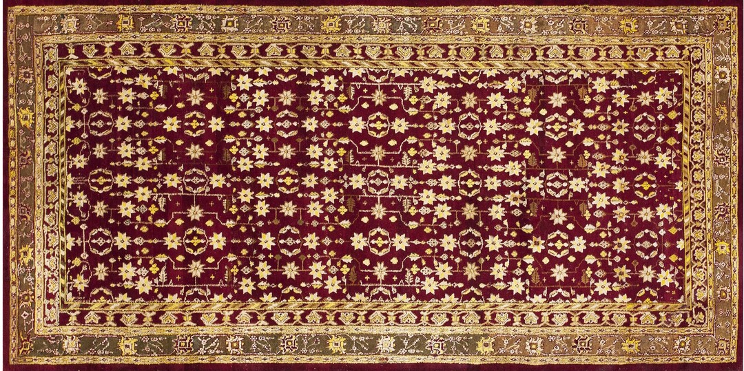 Allover design antique classic burgundy color indian agra rug