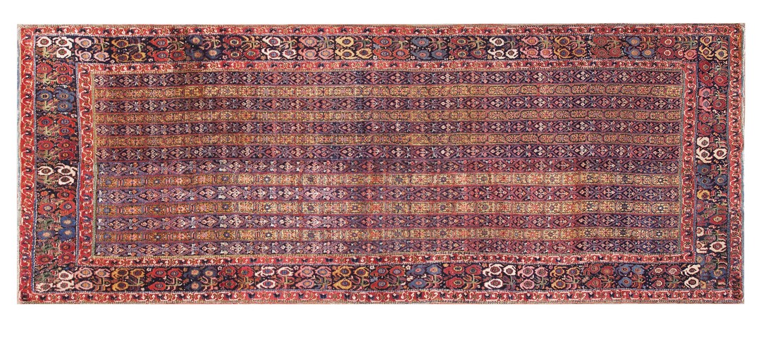 Rare antique shawl pattern persian bidjar wide gallery size rug