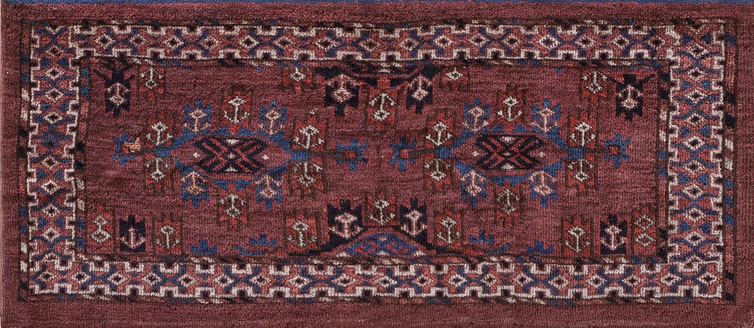 Antique tekke turkmen tribal scatter size central asian 1890's rug