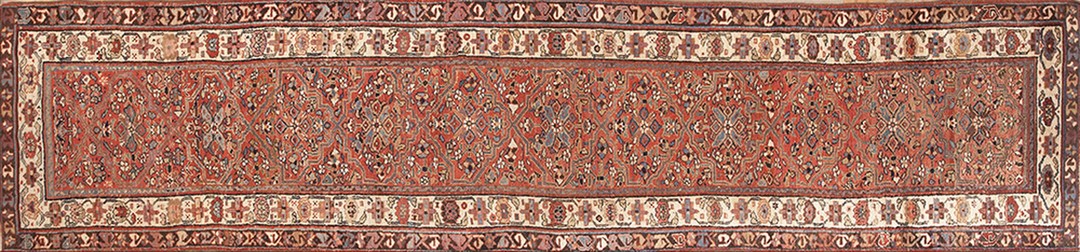 Rustic tribal antique nw persian mid 19th century hallway runner rug