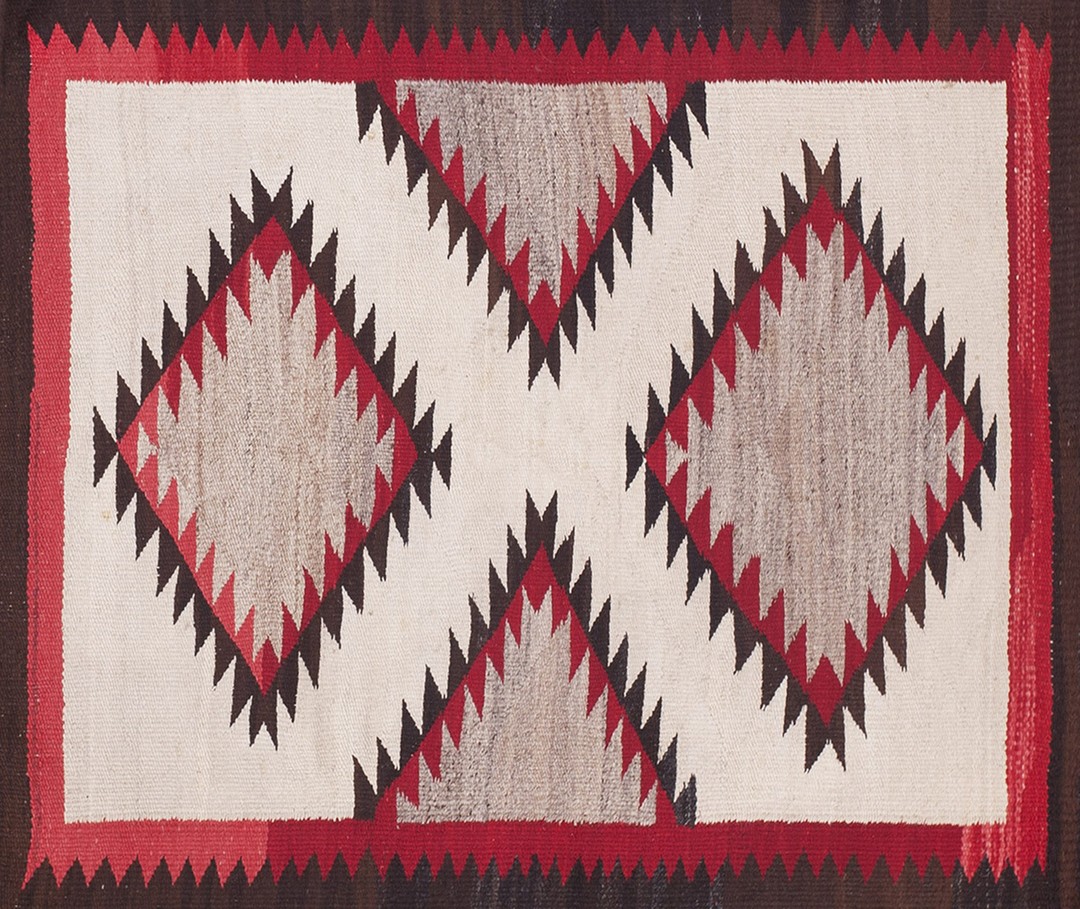 Flatwoven antique tribal geometric navajo native american area rug