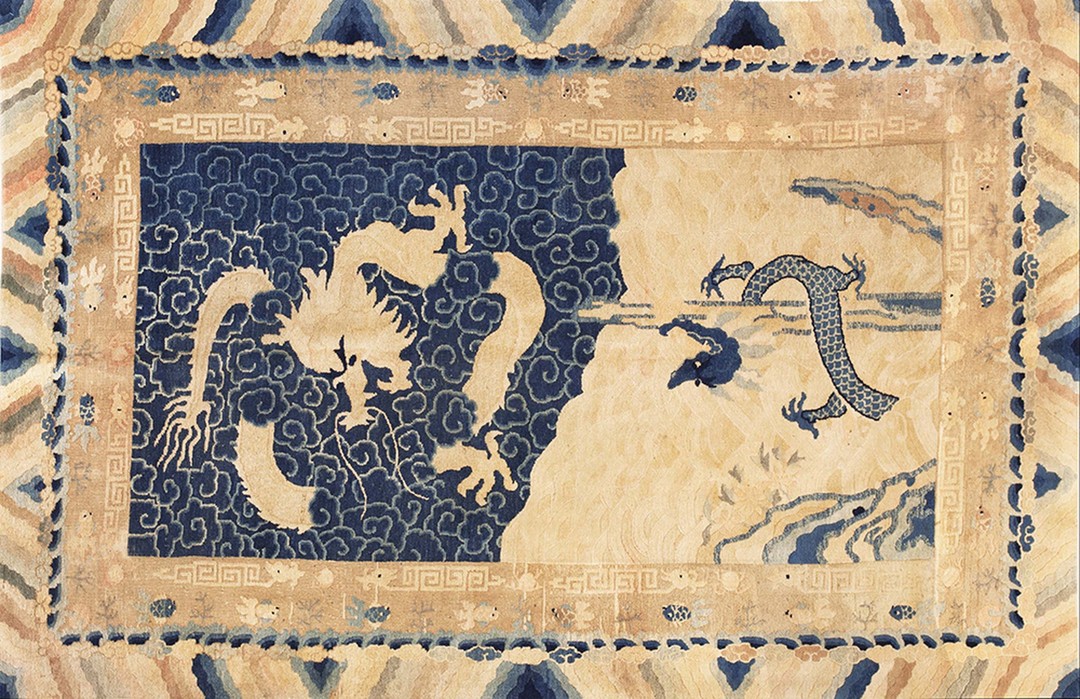 1890s rectangle chinese ivory wool - peking knotted hallway runner antique rug