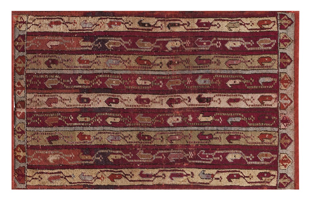 Antique yastik turkish multicolor 1880s rug