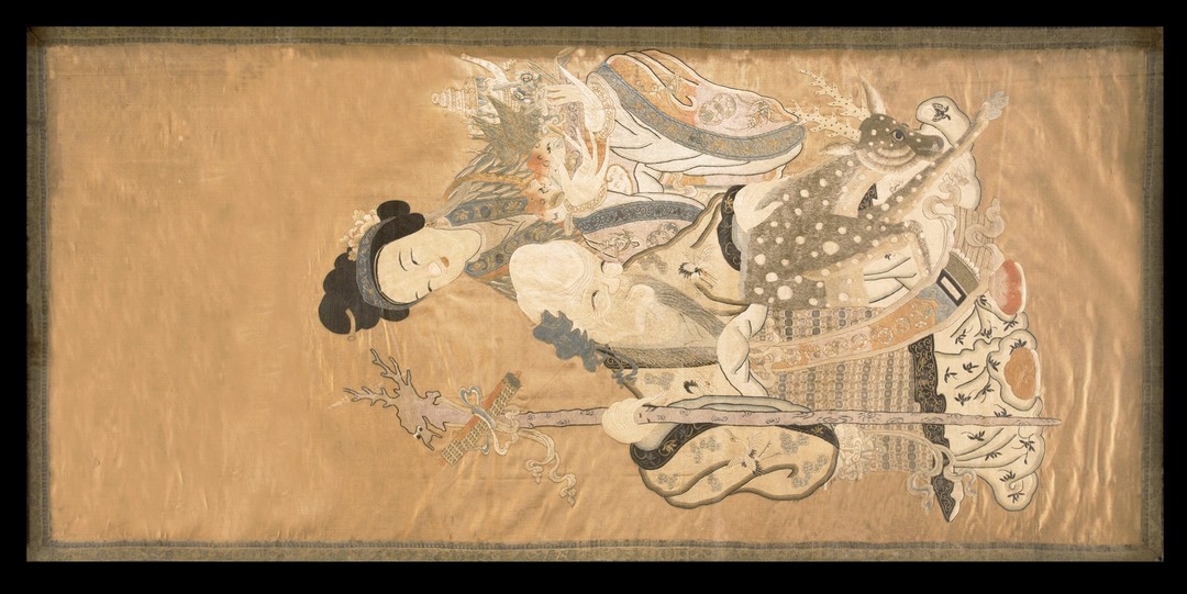 Antique chinese - textile flat weave rug