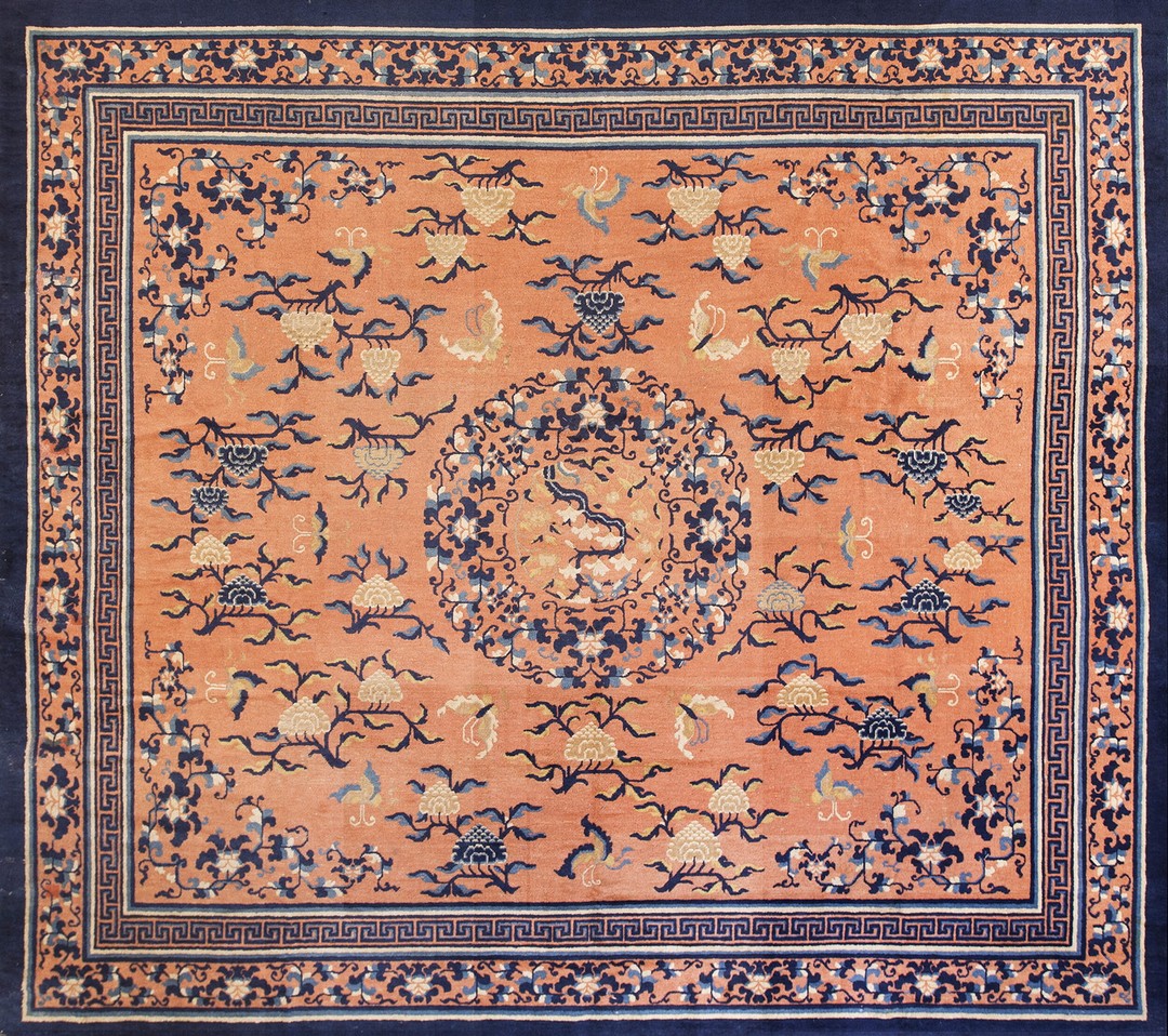 Rare collectible antique turn of the 19th chinese ningxia carpet