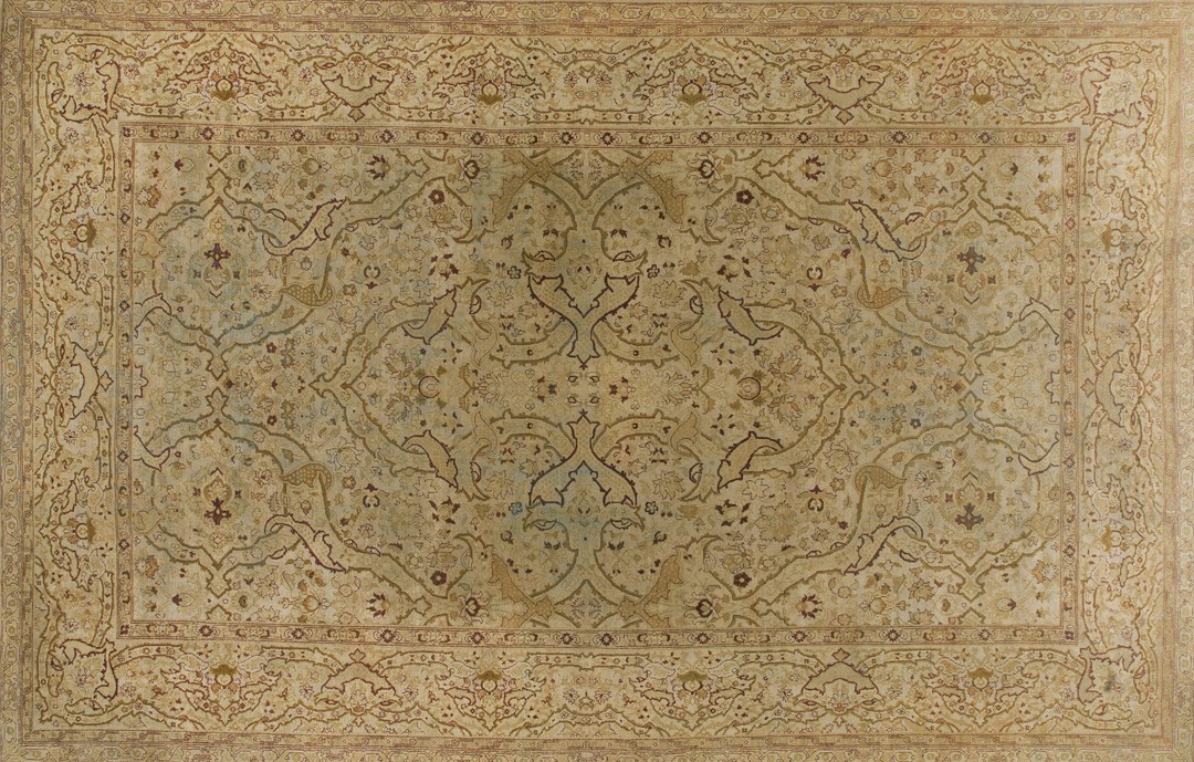 Antique large amritsar indian allover knotted rug