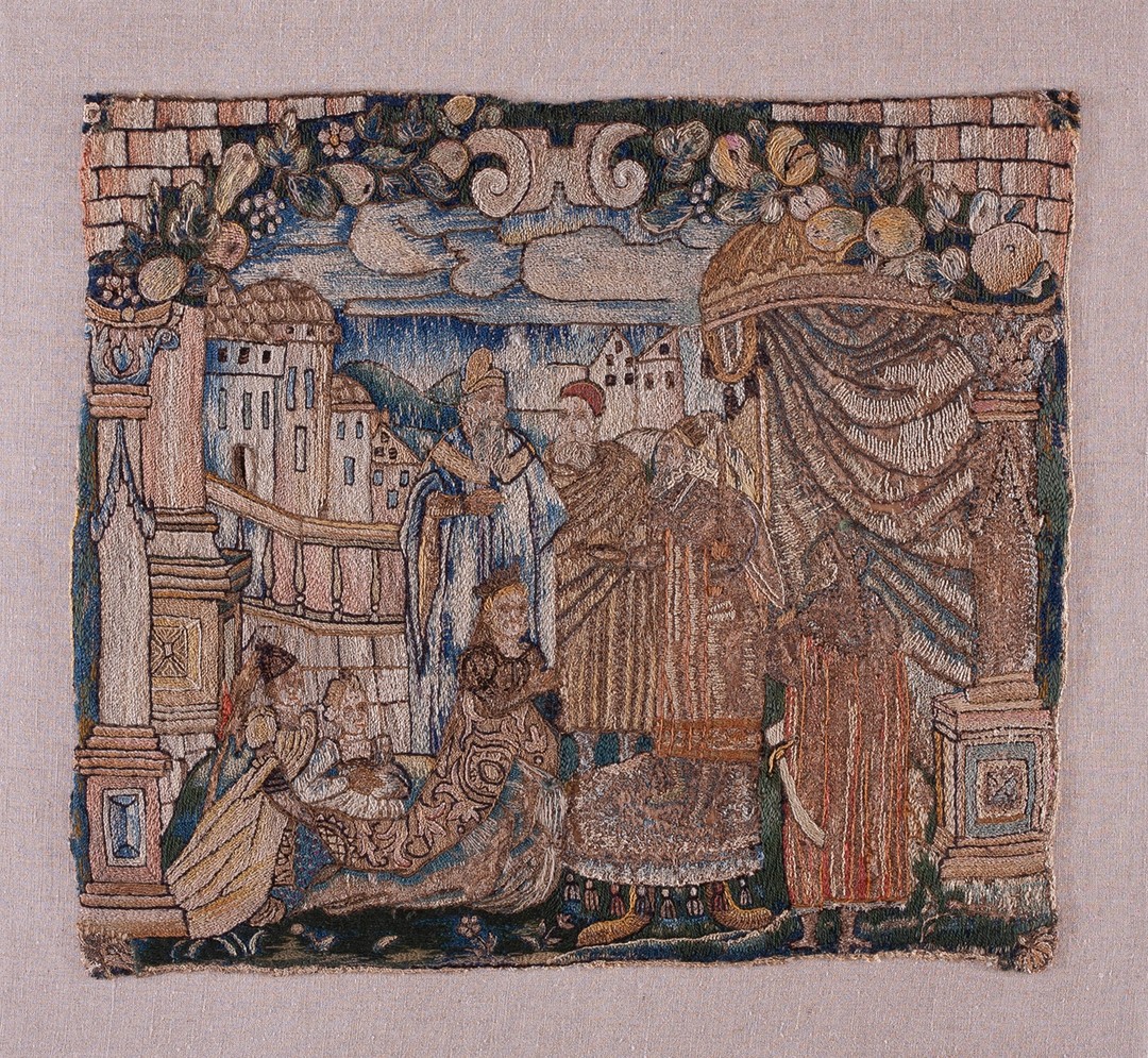 Antique 16th century figurative flemish wall hanging tapestry