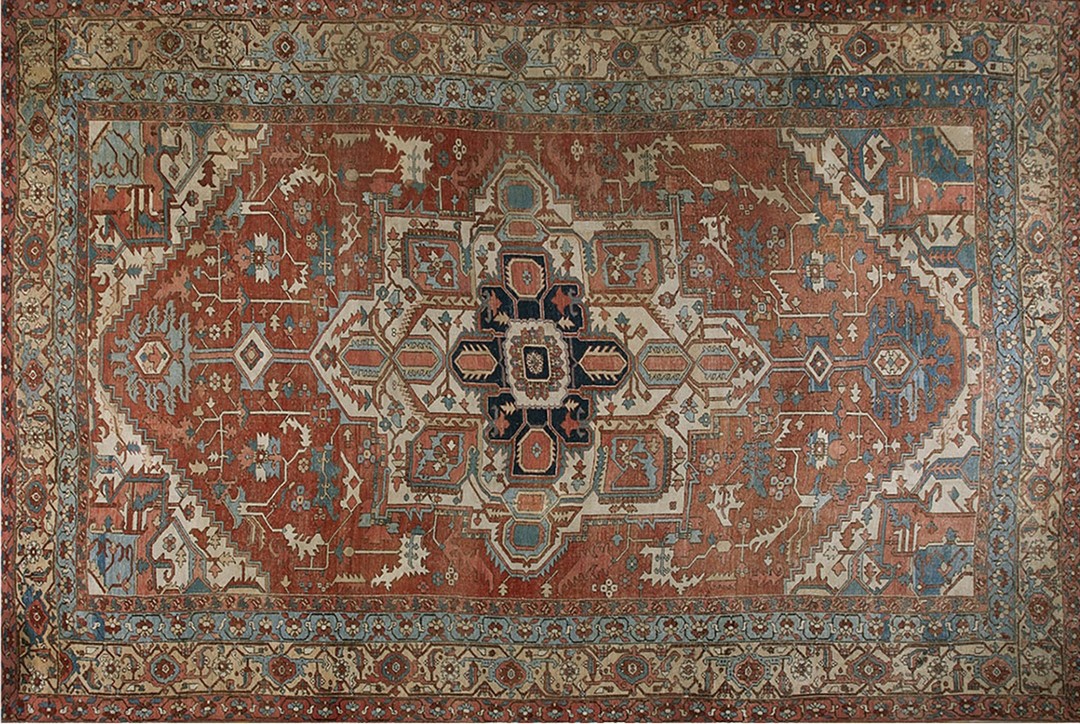 Bid late 19th century antique rustic persian heriz serapi medallion rug