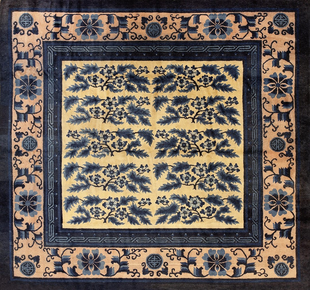 Antique chinese - mongolian knotted rug