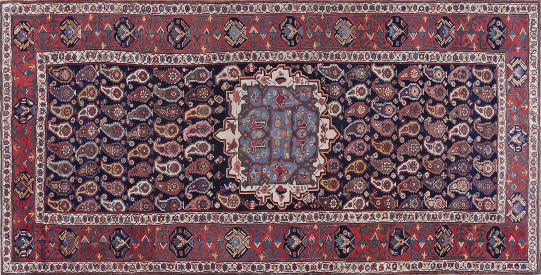 Antique caucasian - russia geometric knotted rug