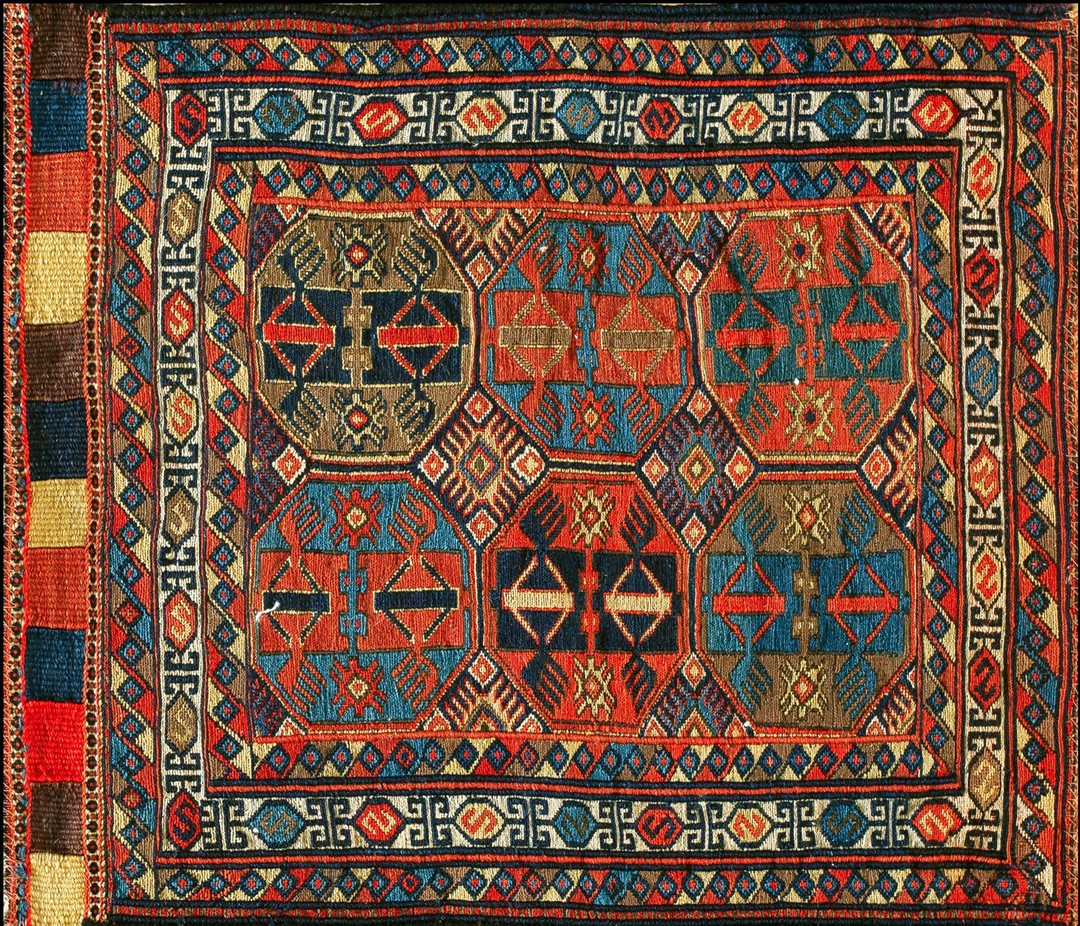 Antique soumak small scatter size wool multicolor, red rug