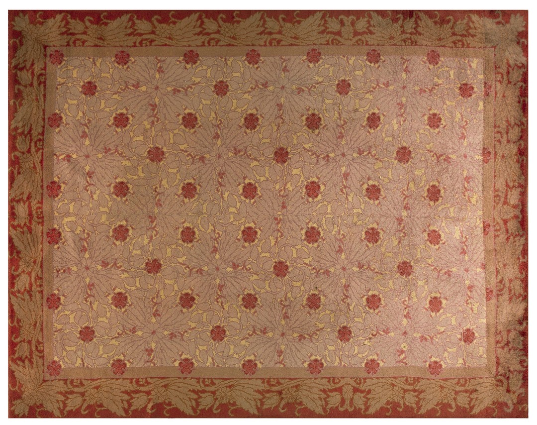 Antique donegal - arts & crafts ireland allover knotted rug