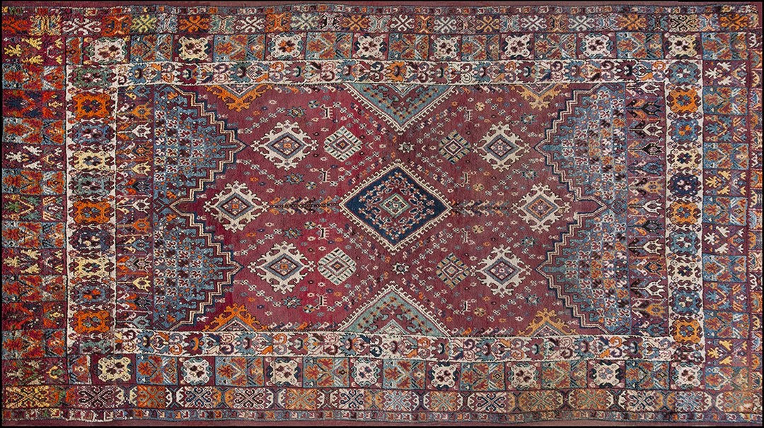 Antique moroccan - rabat room size wool rug