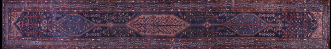 Antique persian kurdish blue 1900s rug