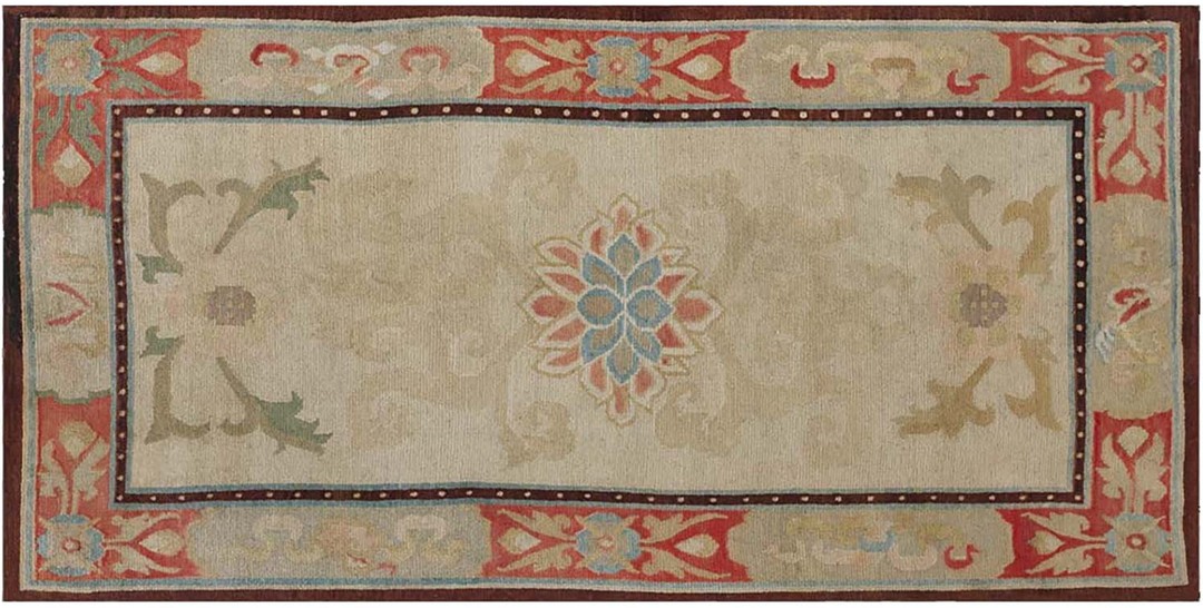 Antique chinese - tibetan ivory 1925 rug