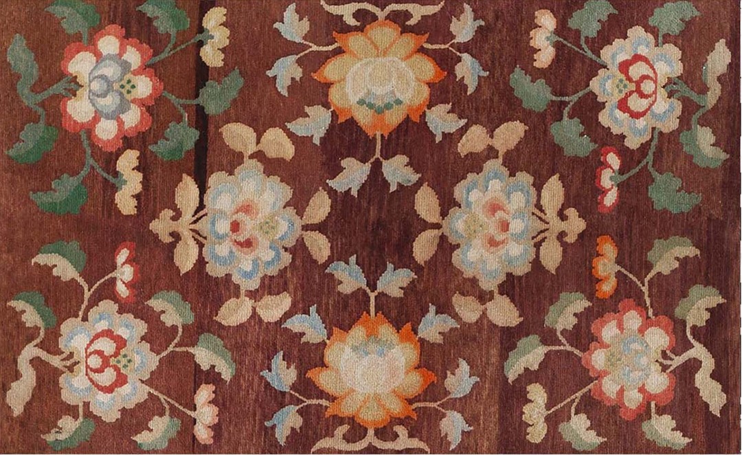 Antique chinese - tibetan small scatter size wool rug