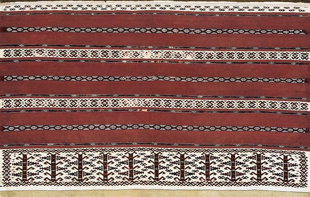 Antique turkmaan - tekke turkmenistan flat weave rug
