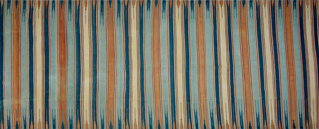 Geometric stripes antique indian long oversized cotton dhurrie flat weave carpet