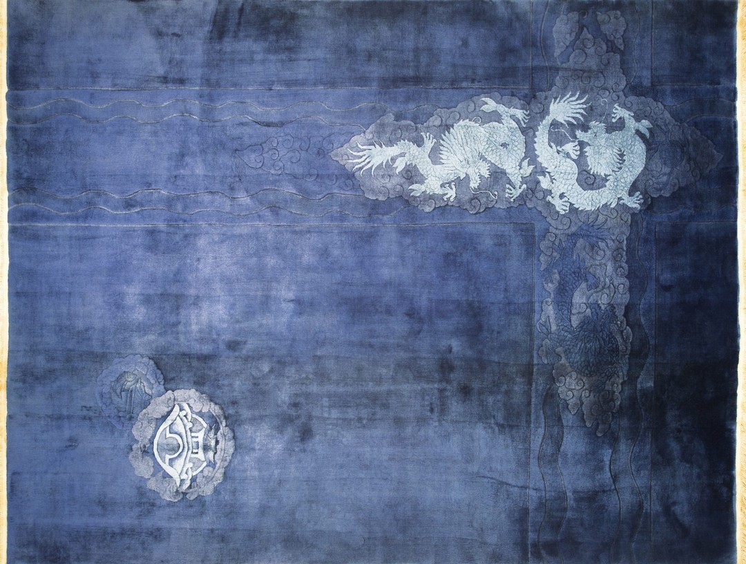 Antique chinese - art deco allover knotted rug