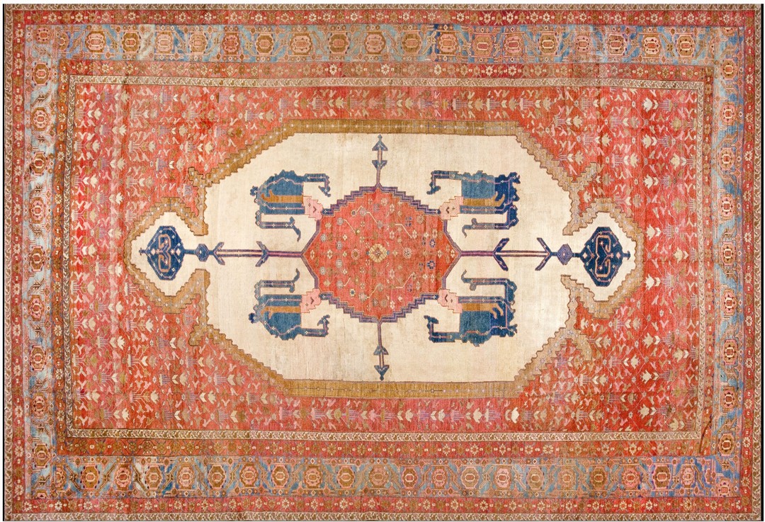 Magnificent large size antique classic antique tribal geometric persian bakshaish rug