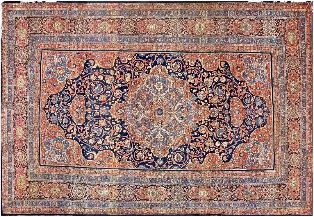Fine rustic late 19th century floral persian antique tabriz rug