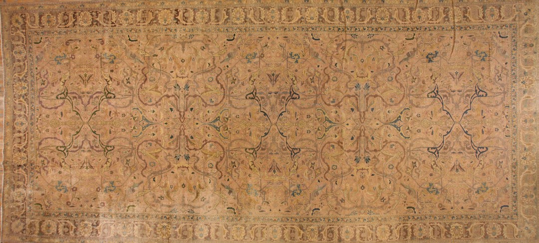 Antique indian oversized room size wool rug