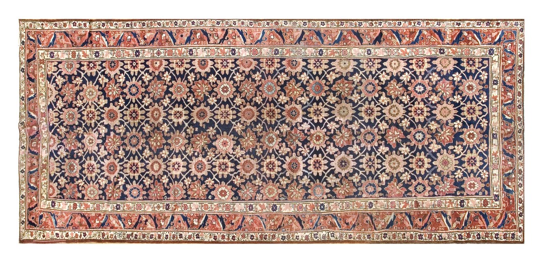 Antique n. W. Persian blue 1870s rug