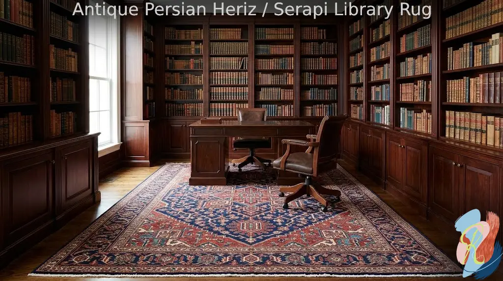 Antique persian heriz serapi library rug by rugs on net