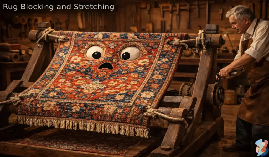 Rug blocking and stretching services by rugs on net