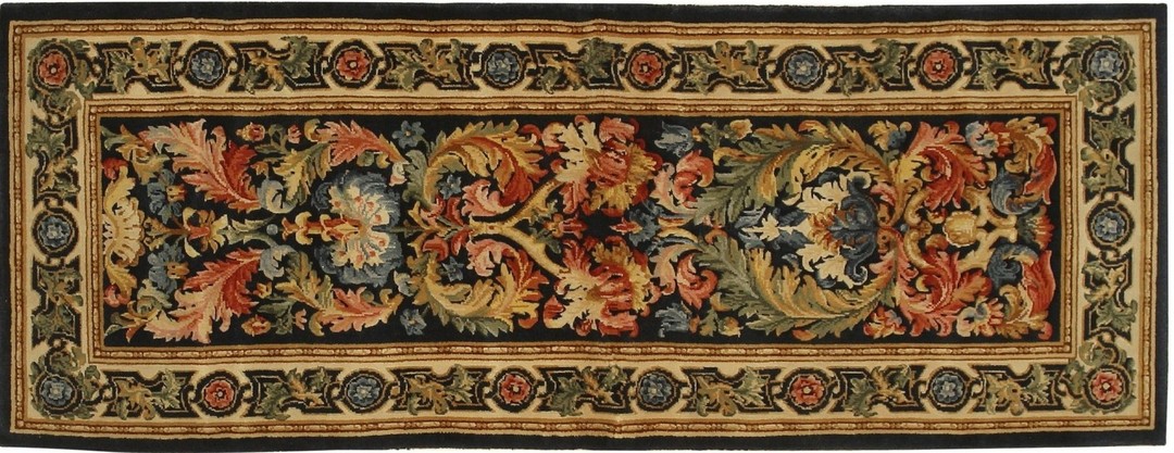 Cozy sophie black hand knotted wool rug