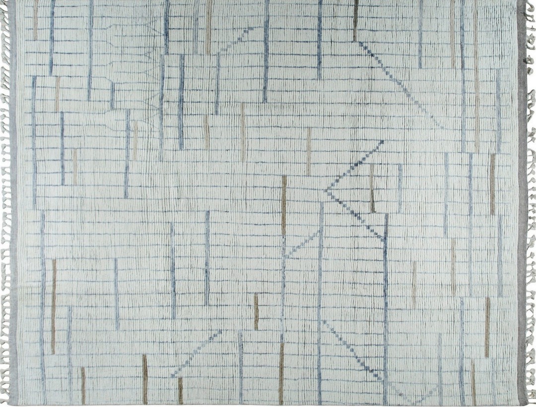 Modern contemporary wool pile soft color hand-knotted new berber carpet