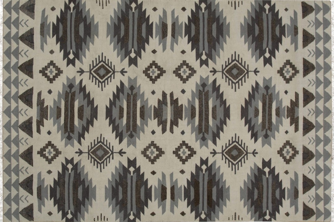 Chic kilim ivory flatweave rug