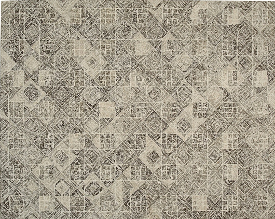 Nina rustic gray hand tufted wool rug