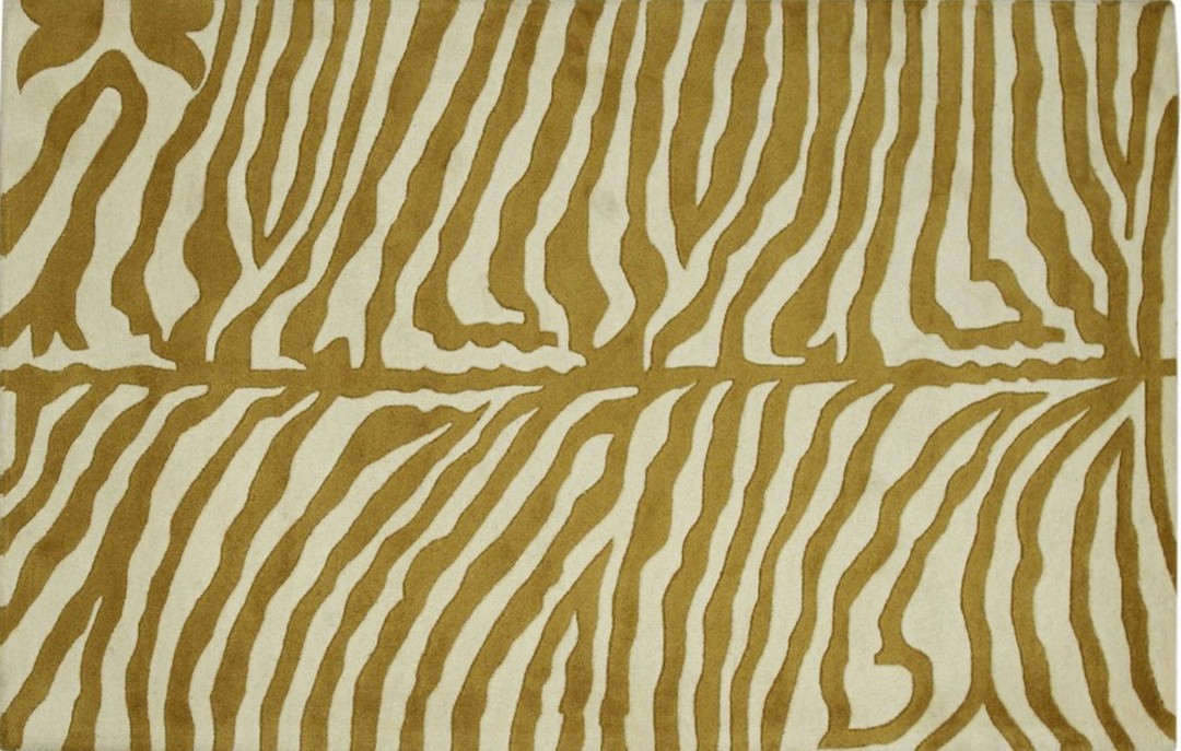 Dahlia sleek gold hand tufted wool rug