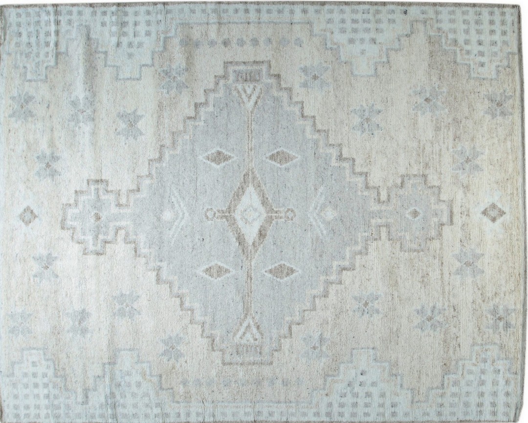Talia oushak ivory hand knotted wool rug