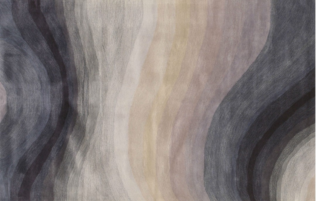 Xena violet blue hand tufted wool rug