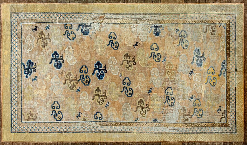 Antique 17th Century Chinese Ningxia Cloud Band Design Rug by RugsOnNet